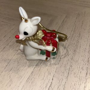 2002 Lenox A GIFT FOR RUDOLPH Ornament Rudolph the Red-Nosed Reindeer Figure